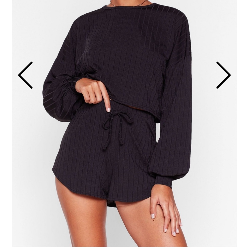 Ribbed Shorts Lounge Set